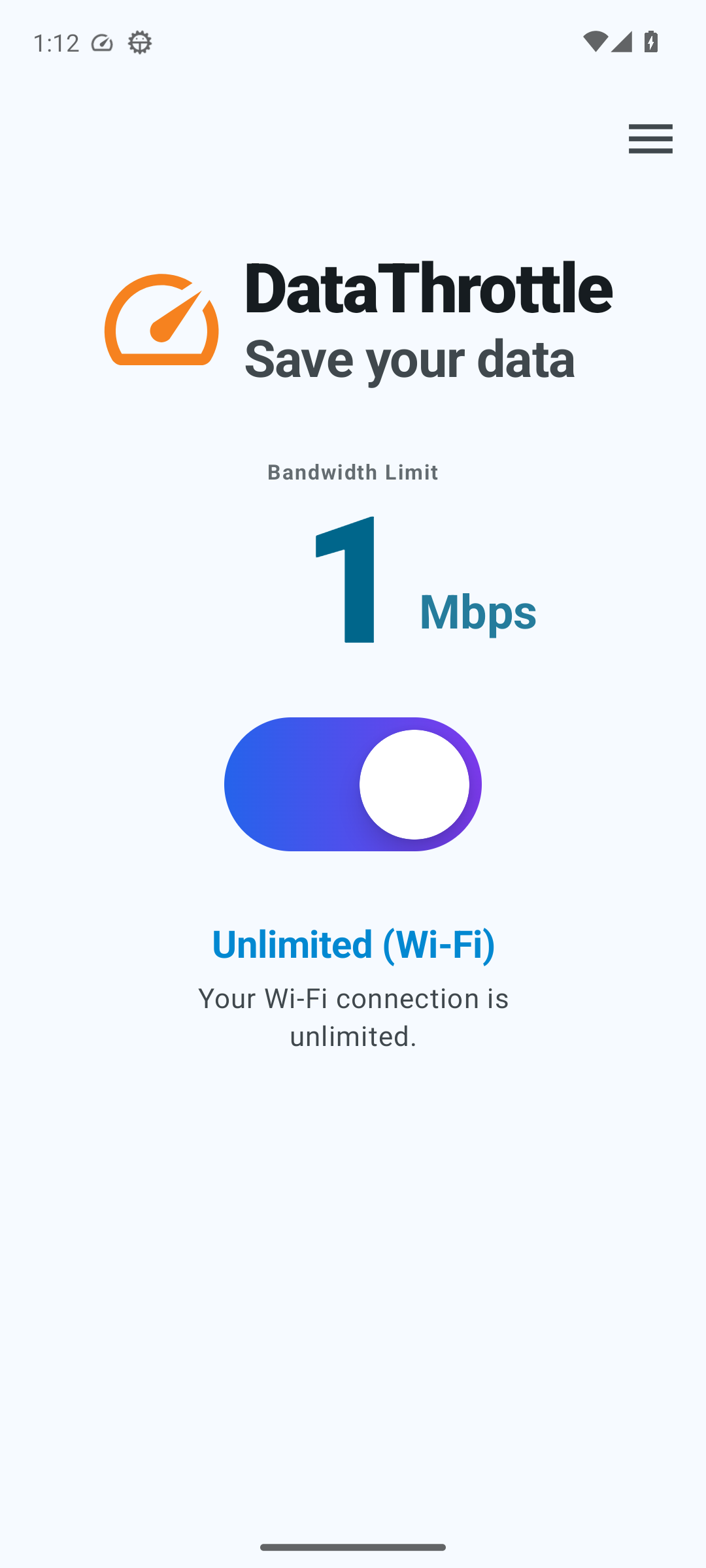 DataThrottle - 1 Mbps Cellular Throttling