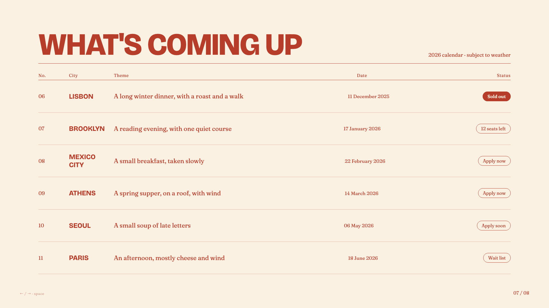 Long Table — slide 7