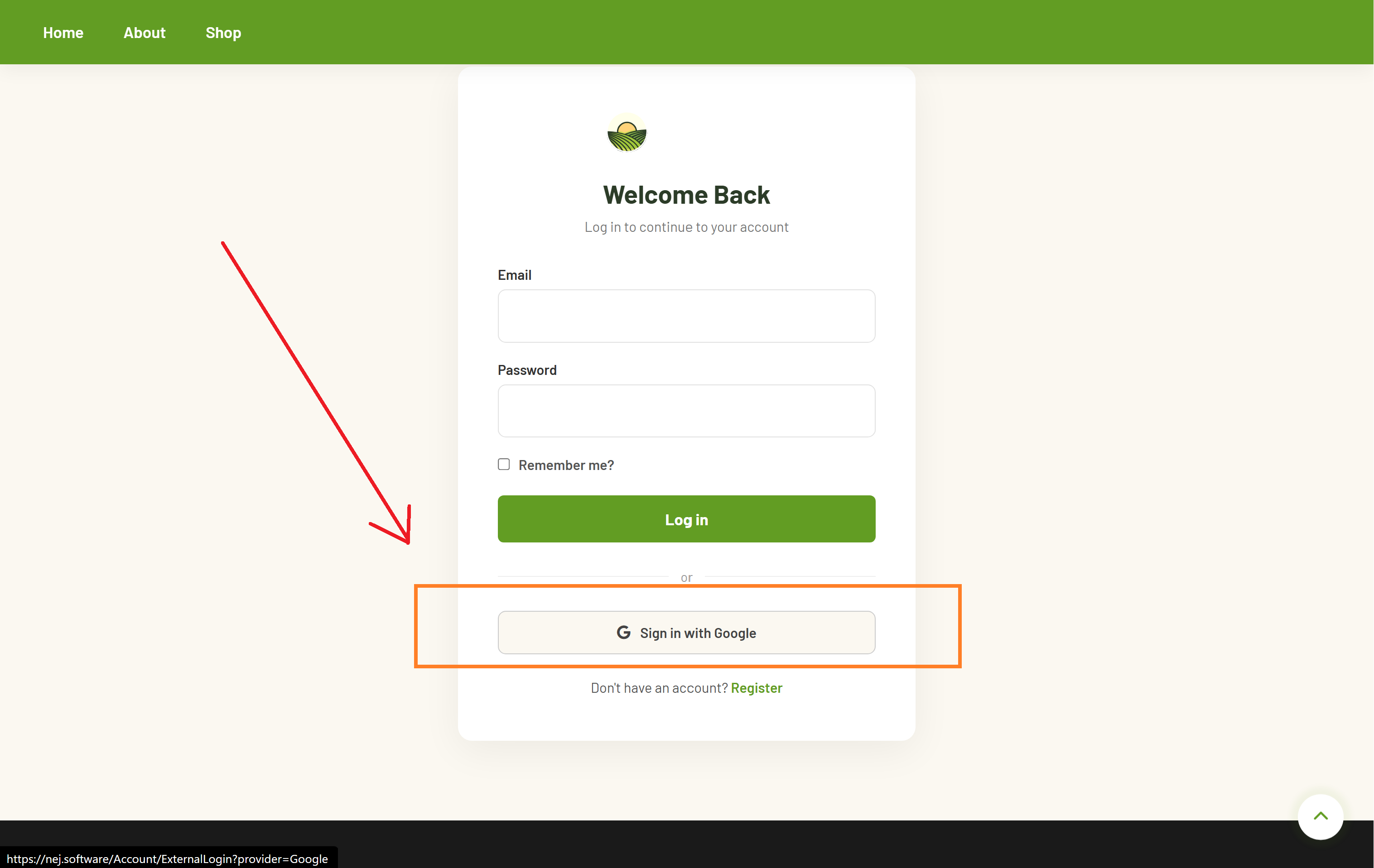 Sign in with Google