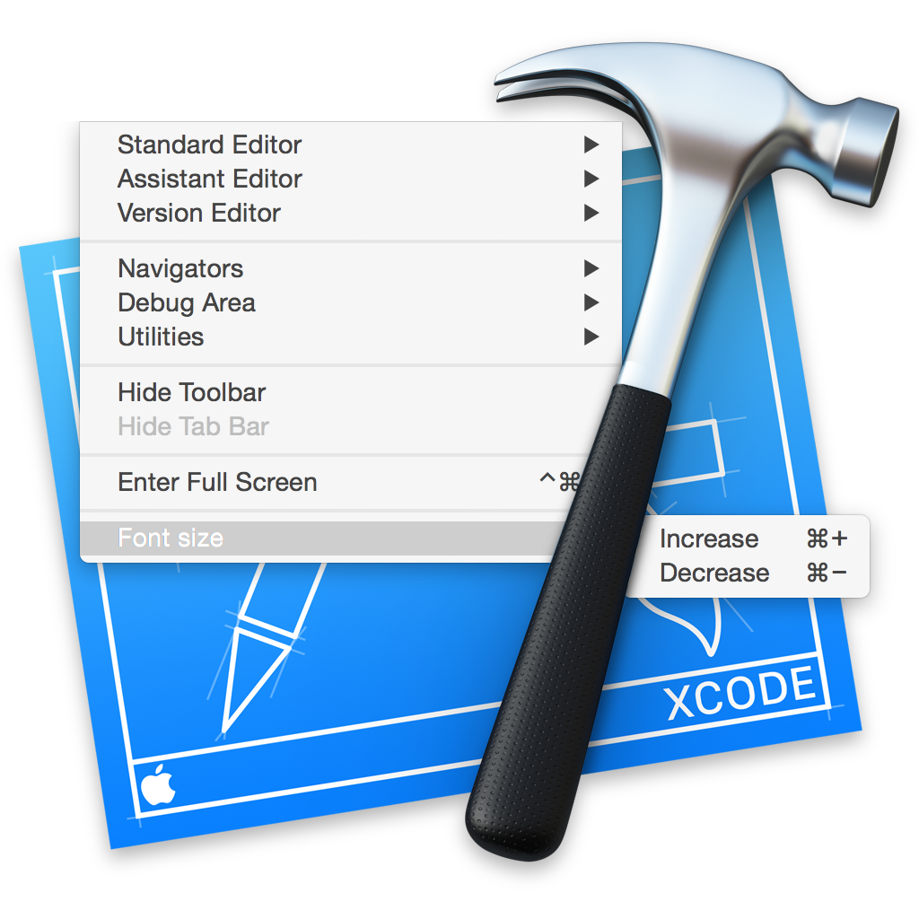 Font size adjust. Молоток Xcode. Xcode 13. Xcode дартс. Xcode какие инструменты включает.