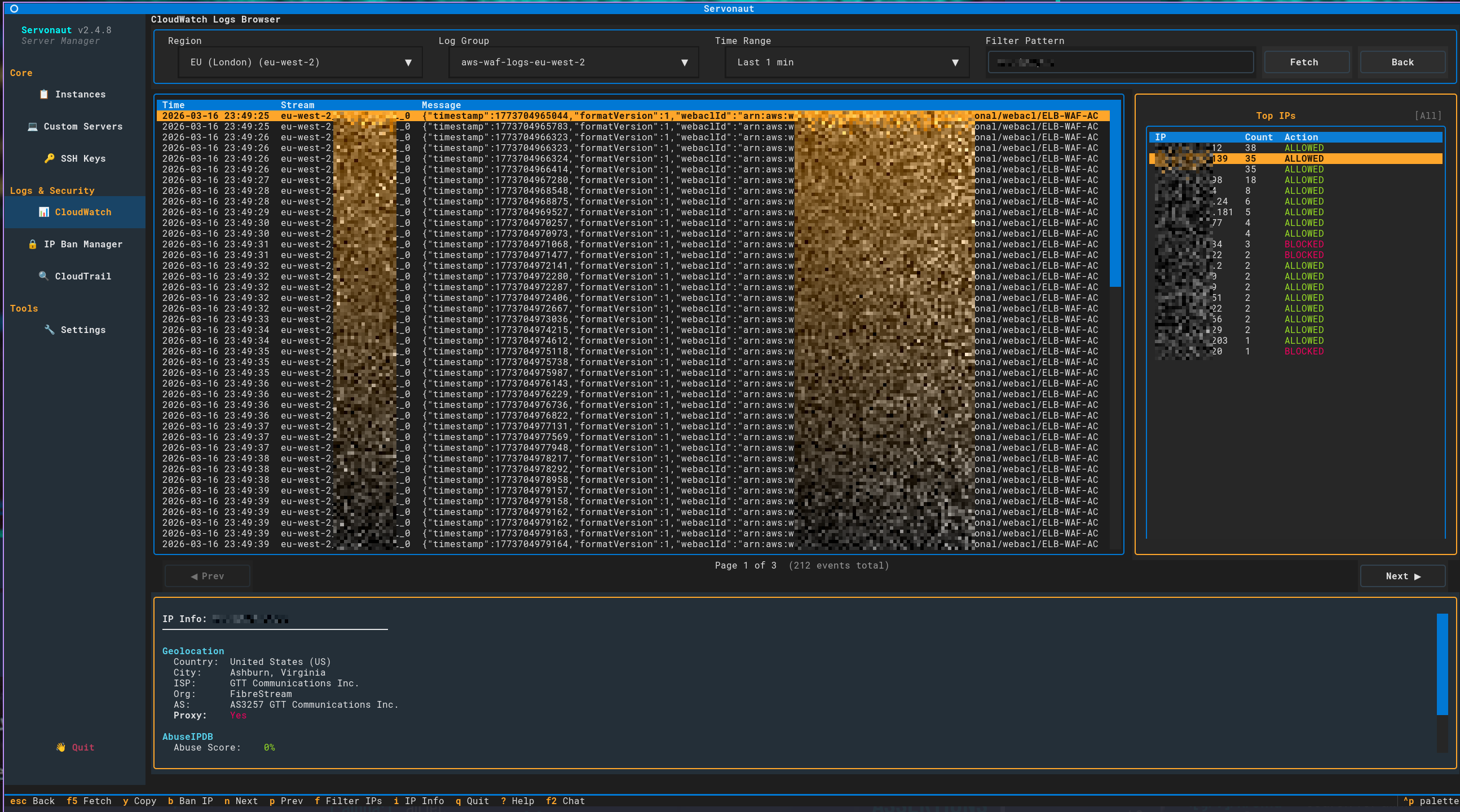 CloudWatch Logs Browser
