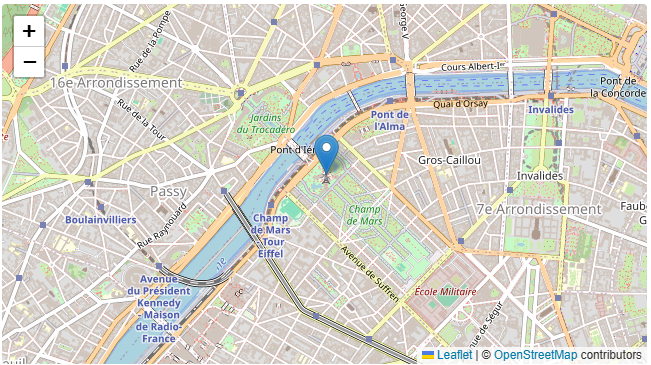 Map block on the front end