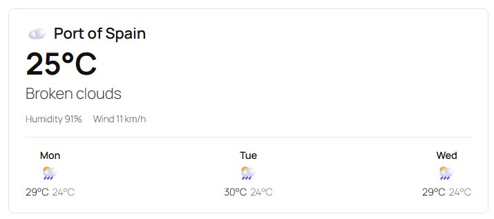 Weather block on the front end