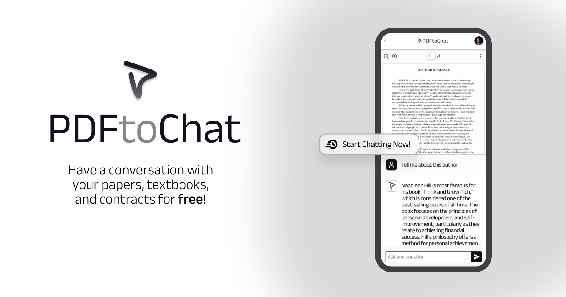 PDFToChat – Chat with your PDFs in seconds.