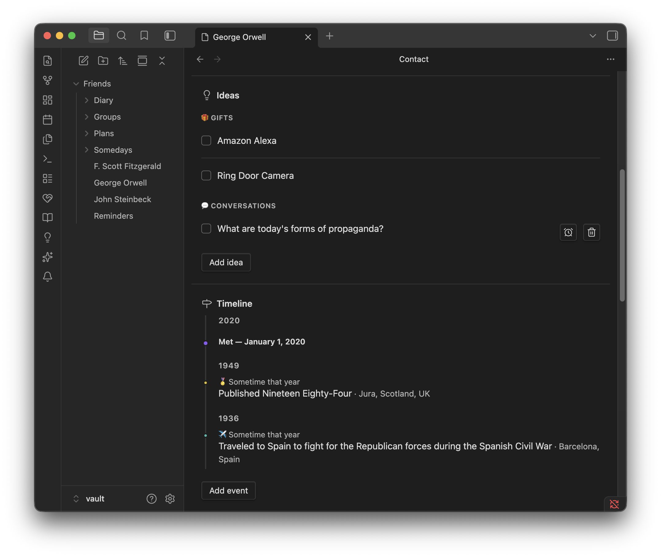 Screenshot of Person Page 1