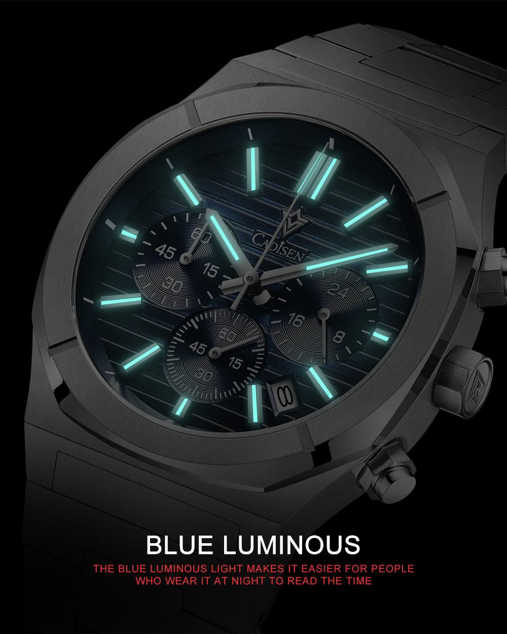 Cadisen C7062 Men's 40MM 100M Waterproof Chronograph Quartz Watch