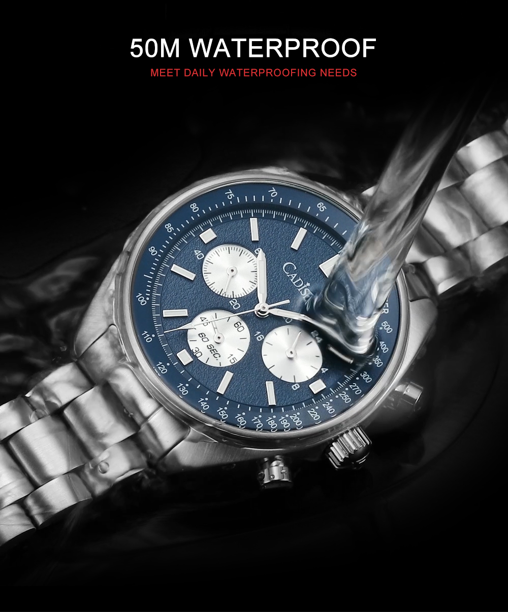Cadisen C7063 Men's 42MM 50M Waterproof Chronograph Quartz Watch