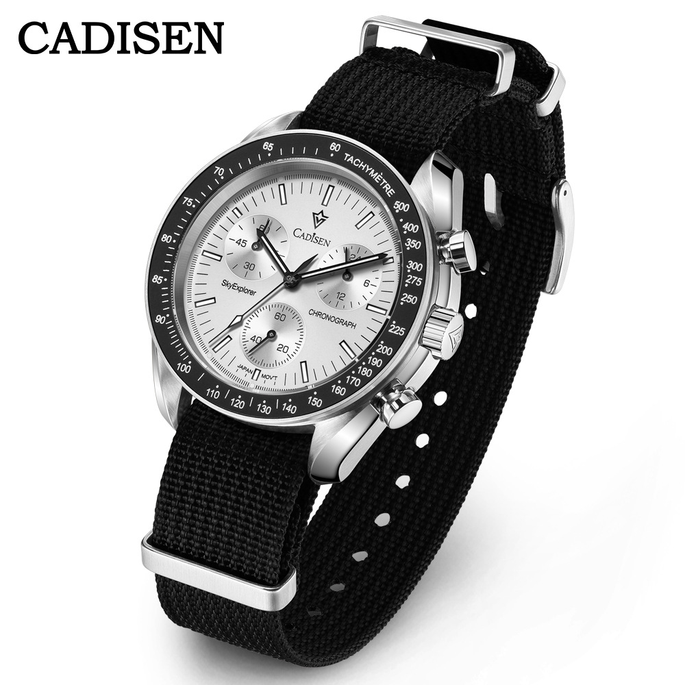Cadisen C7064 Moonwatch Men's 40MM 50M Waterproof Chronograph