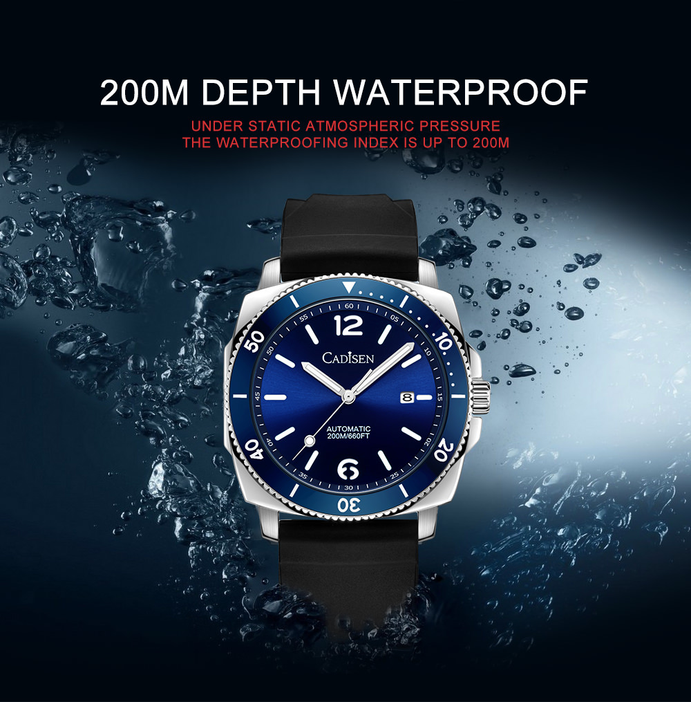 Cadisen C8199 Men's 200M Waterproof Diver Watch 43MM Japan Miyota