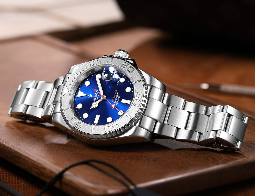 オートスチーム Cadisen C8210 Yacht-Master Men's 100M Waterproof Diver Watch 40MM