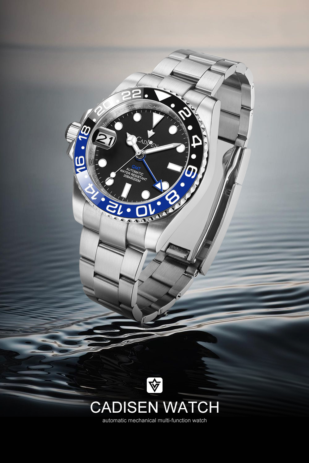 Cadisen C8217 GMT-Master Men's 200M Waterproof 40MM Japan Seiko