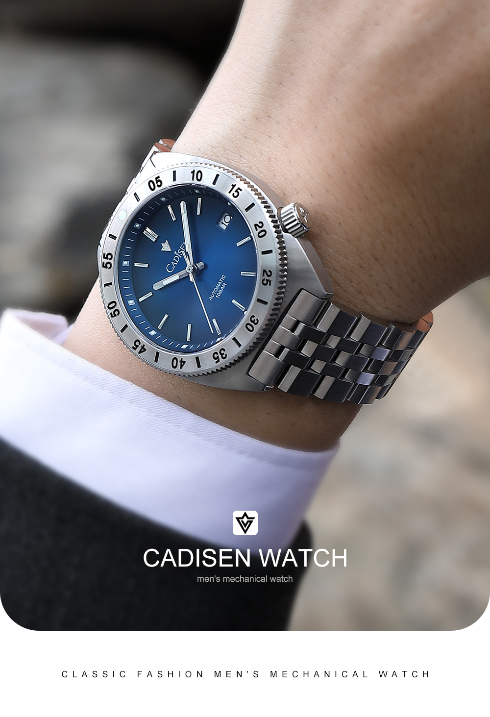 カシスオーレ Cadisen C8230 Men's 100M Waterproof 38.5MM Japan Seiko NH35