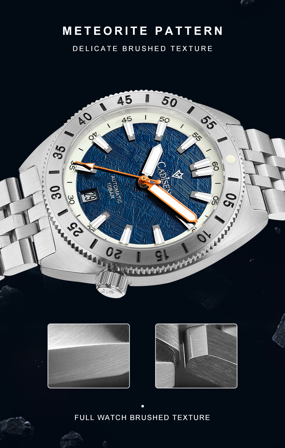 Cadisen C8231 Men's 100M Waterproof 38.5MM Japan Seiko NH35