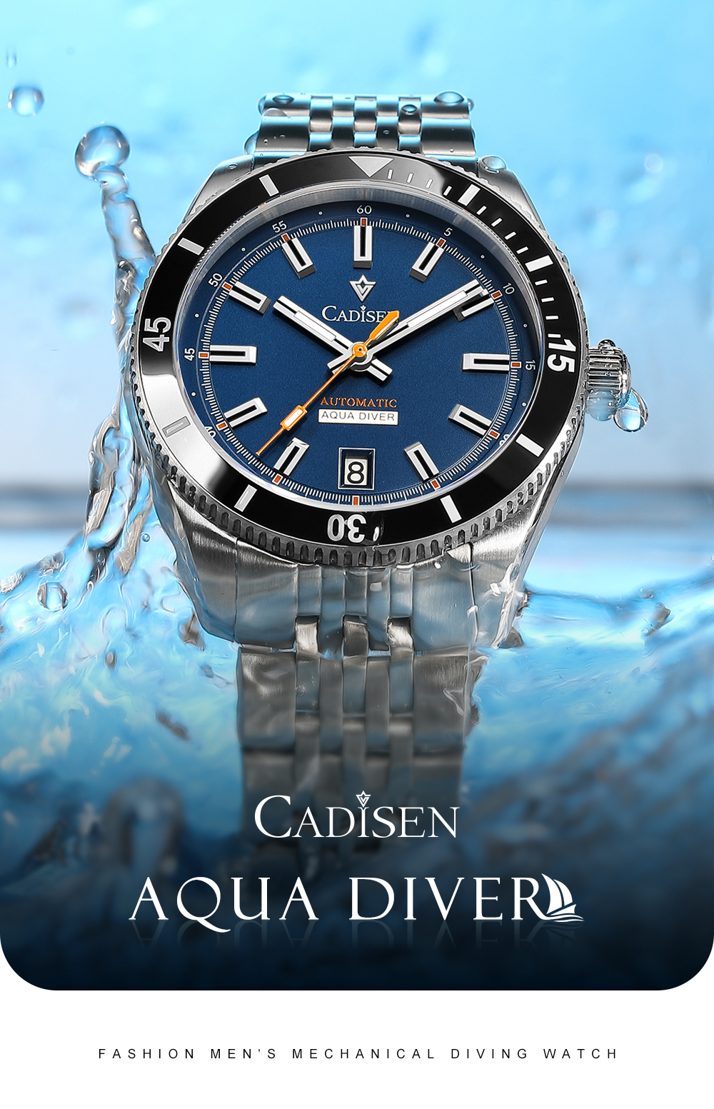 Cadisen C8237 Men's 100M Waterproof 40MM Japan Seiko NH35