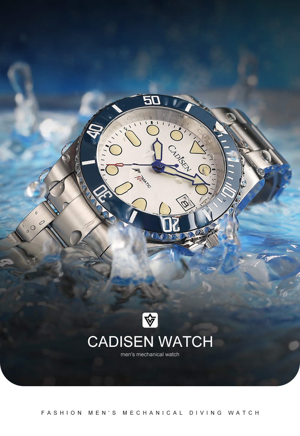 Cadisen C8238 Men's 100M Waterproof 40MM Japan Seiko NH35