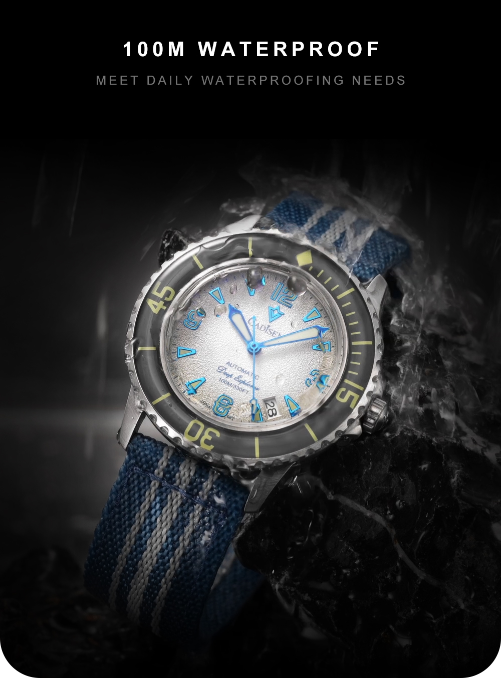 Cadisen C8239 Men's 100M Waterproof 42MM Japan NH35 Automatic