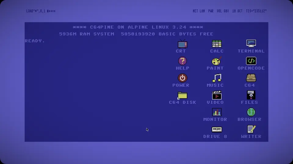 The five presets, each with an app: AbiWord, Gnumeric, PCManFM, LibreWolf, a terminal