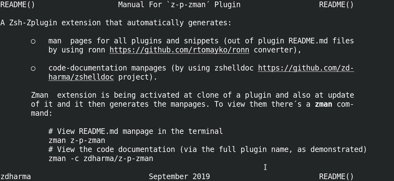 zinit-annex-man - Zinit extension that generates man pages for all plugins and snippets