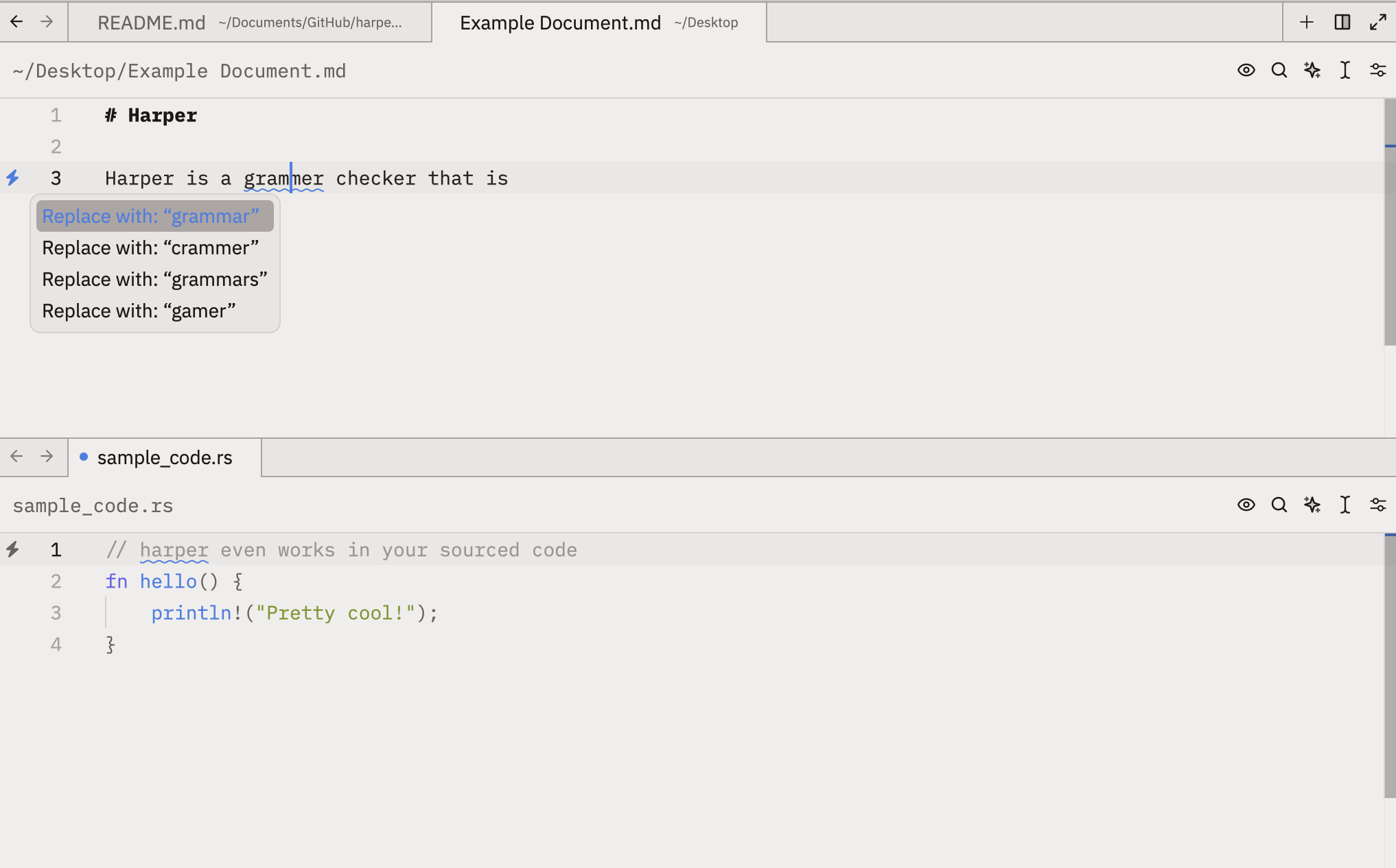 Harper running inside zed
