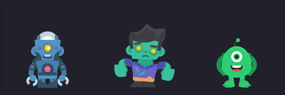 A robot, a zombie and a monster, rigged and animated by Claude Code in Mamulengo