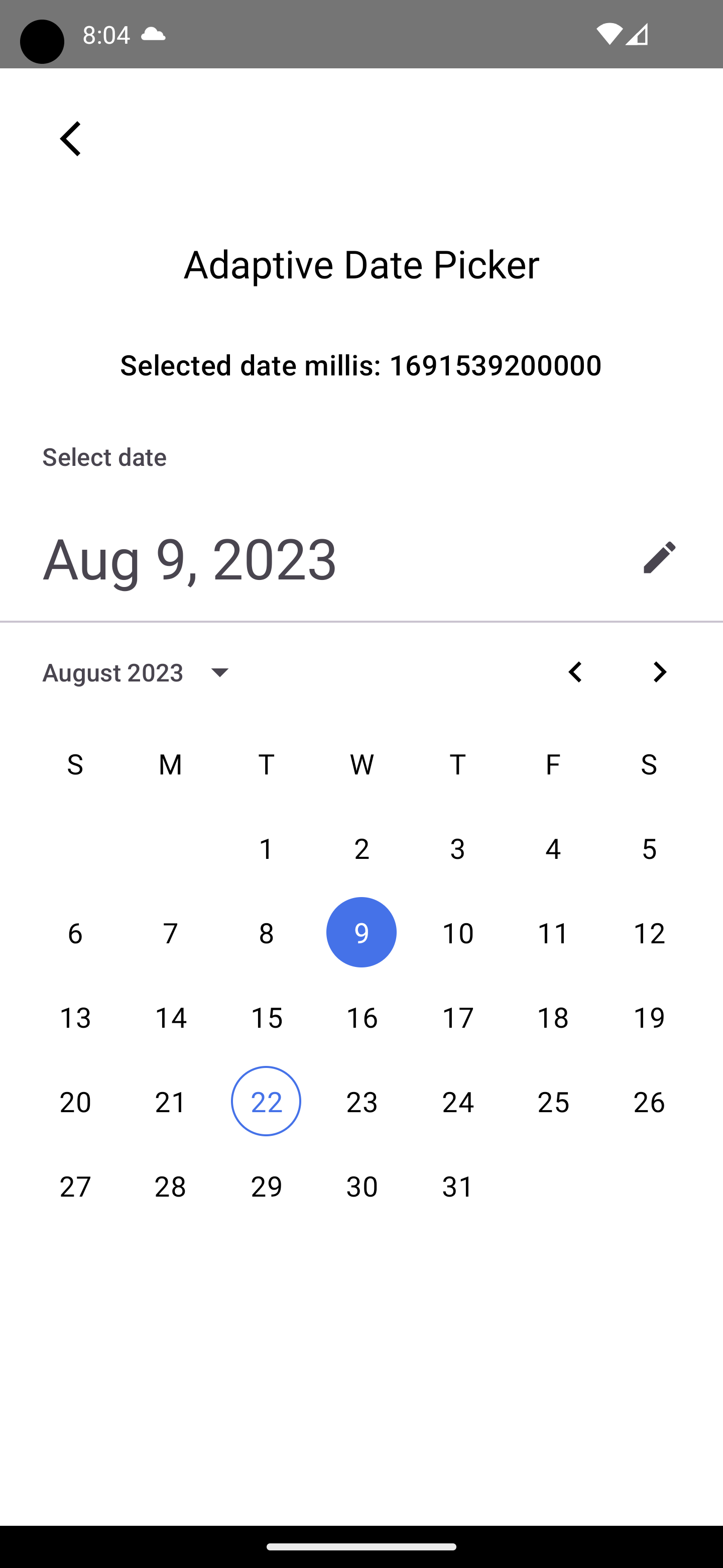 Date Picker Android