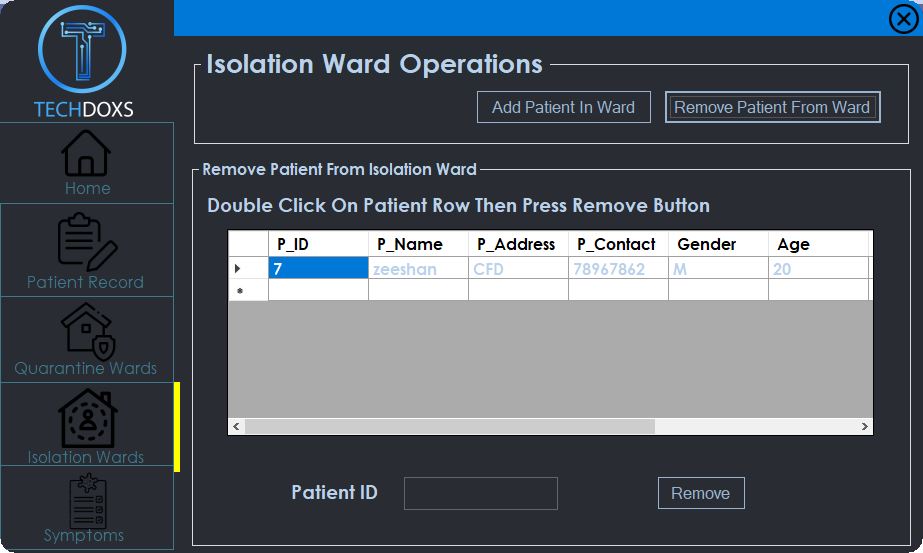 Remove Patient From Isolation Wards