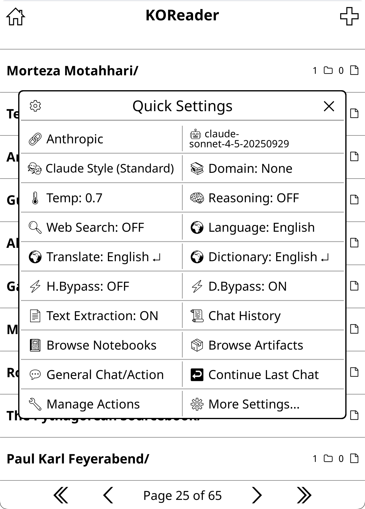 Quick Settings panel