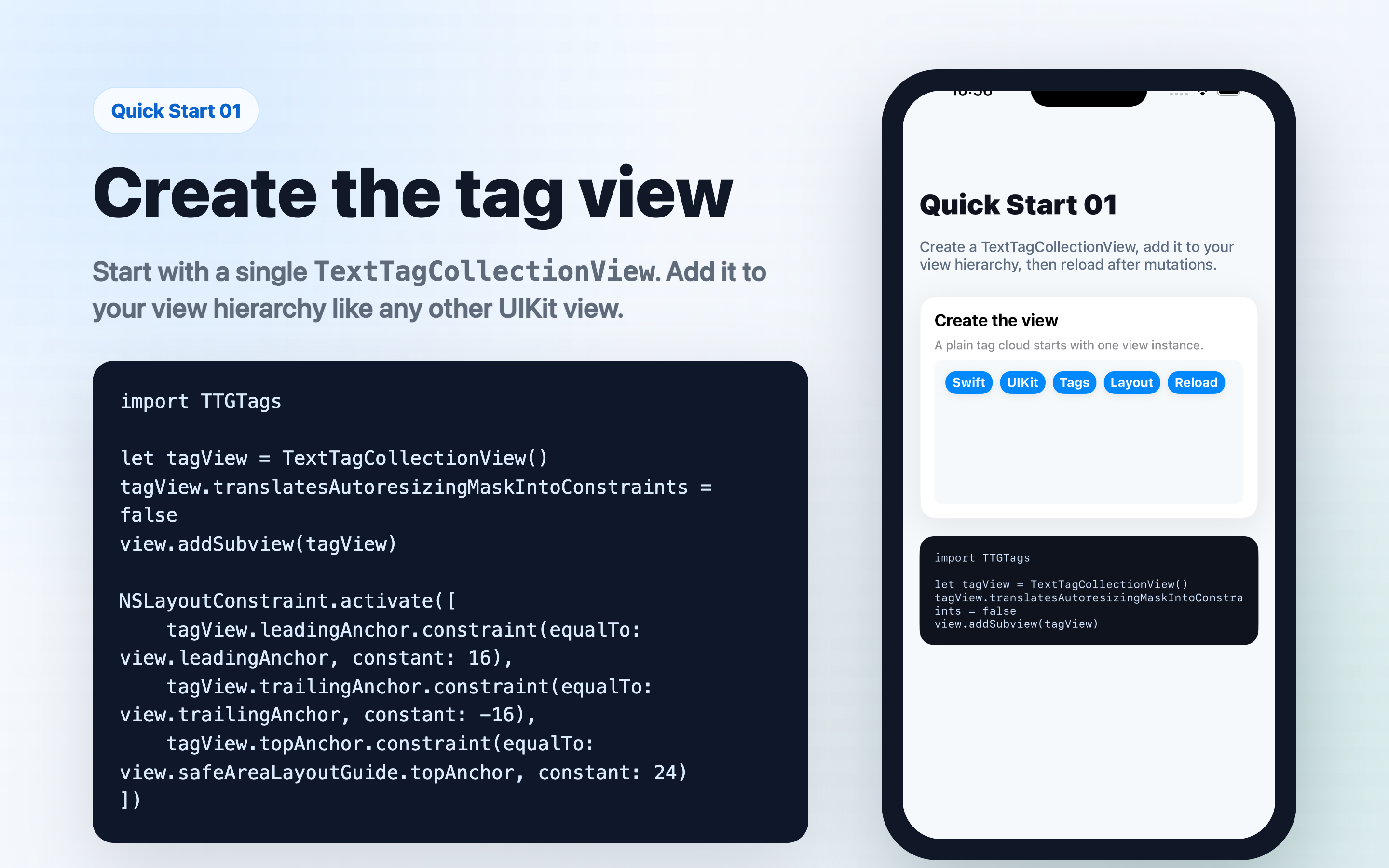 Create TextTagCollectionView