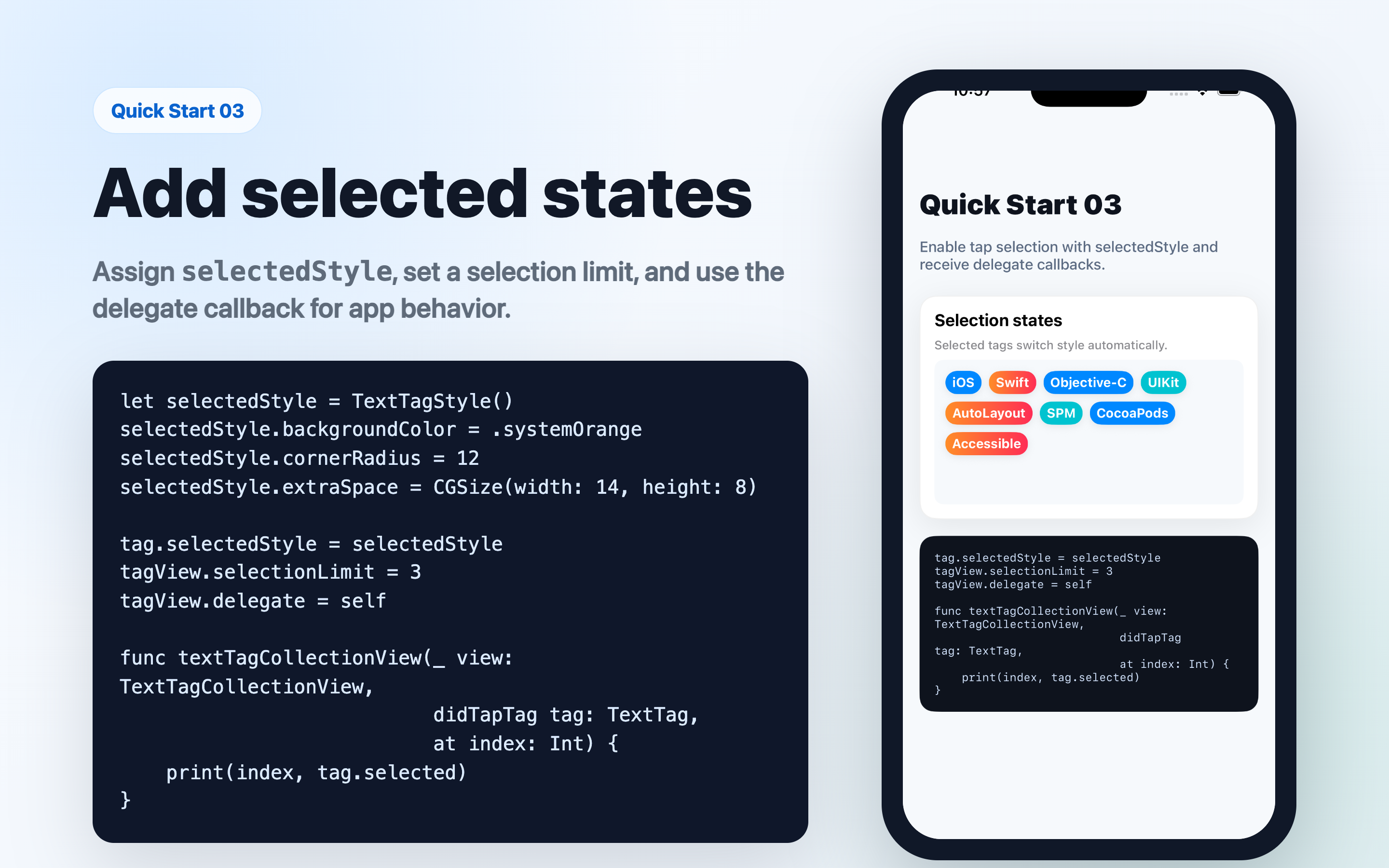 Add selected states
