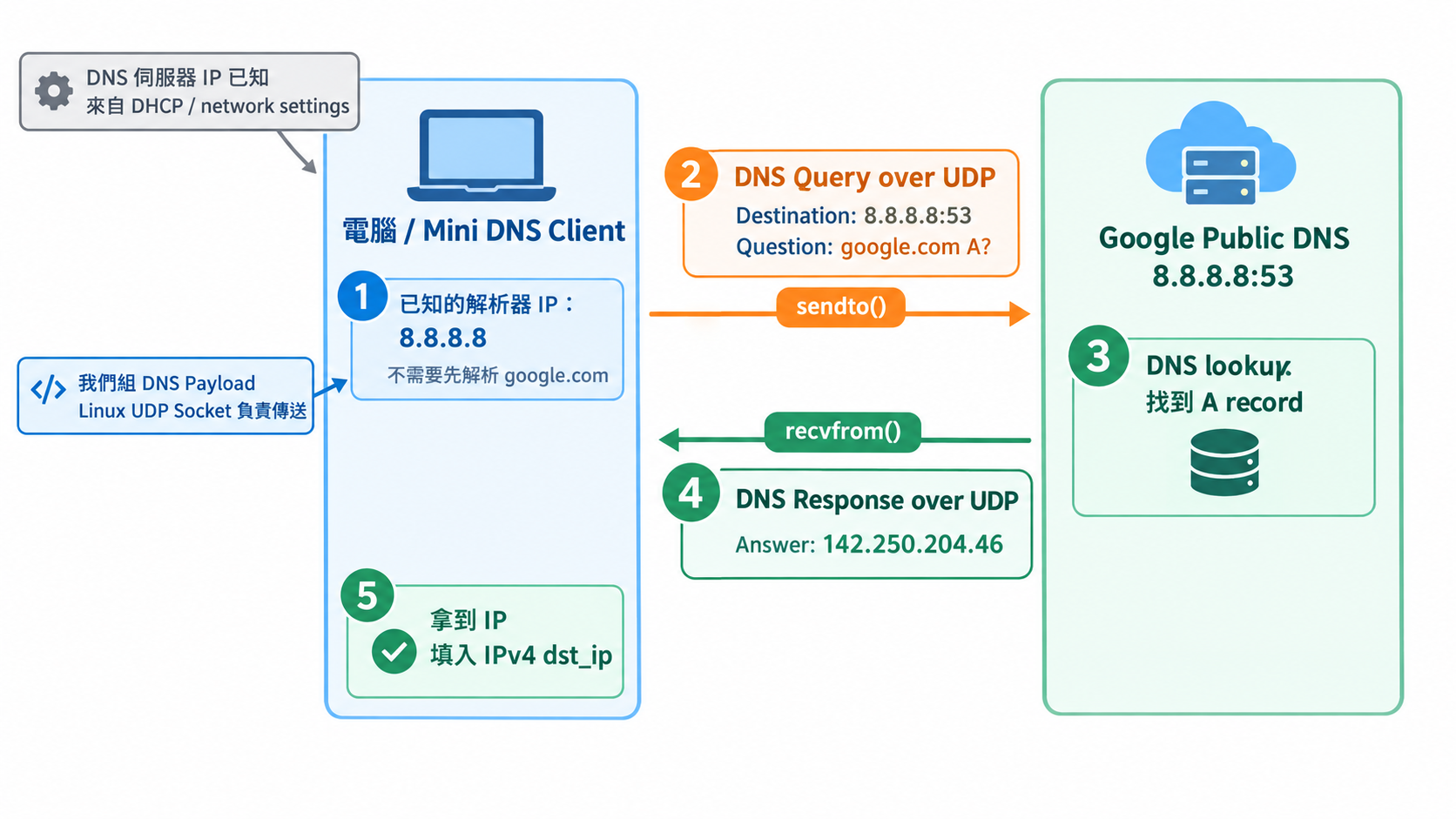 Day15 Mini DNS Client 查詢流程圖