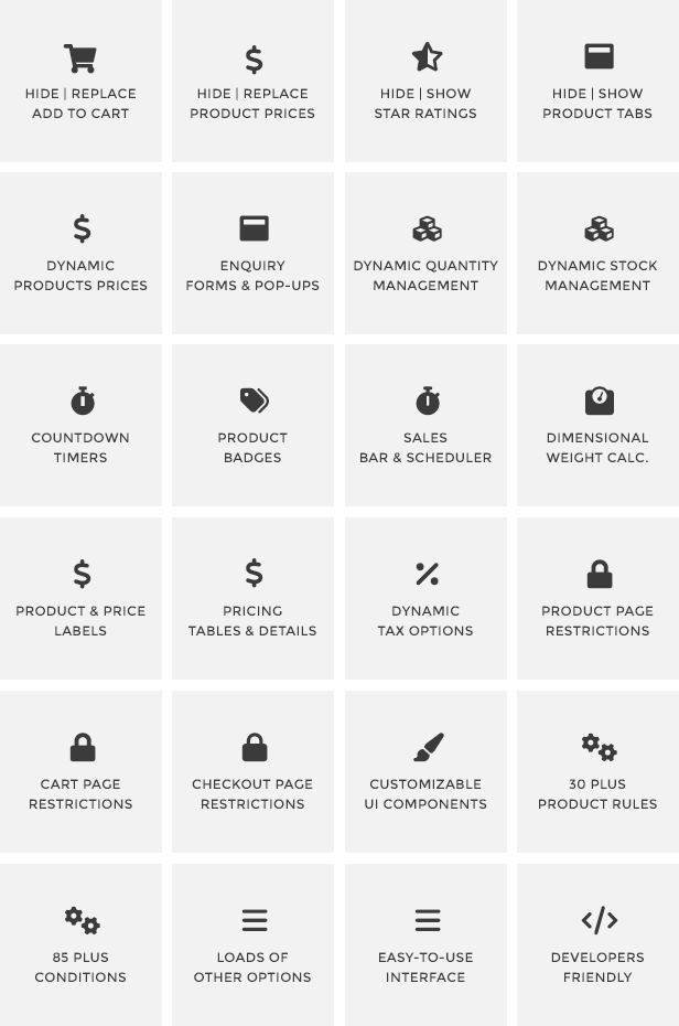 WooCommerce Catalog Mode - Pricing, Enquiry Forms & Promotions - Features