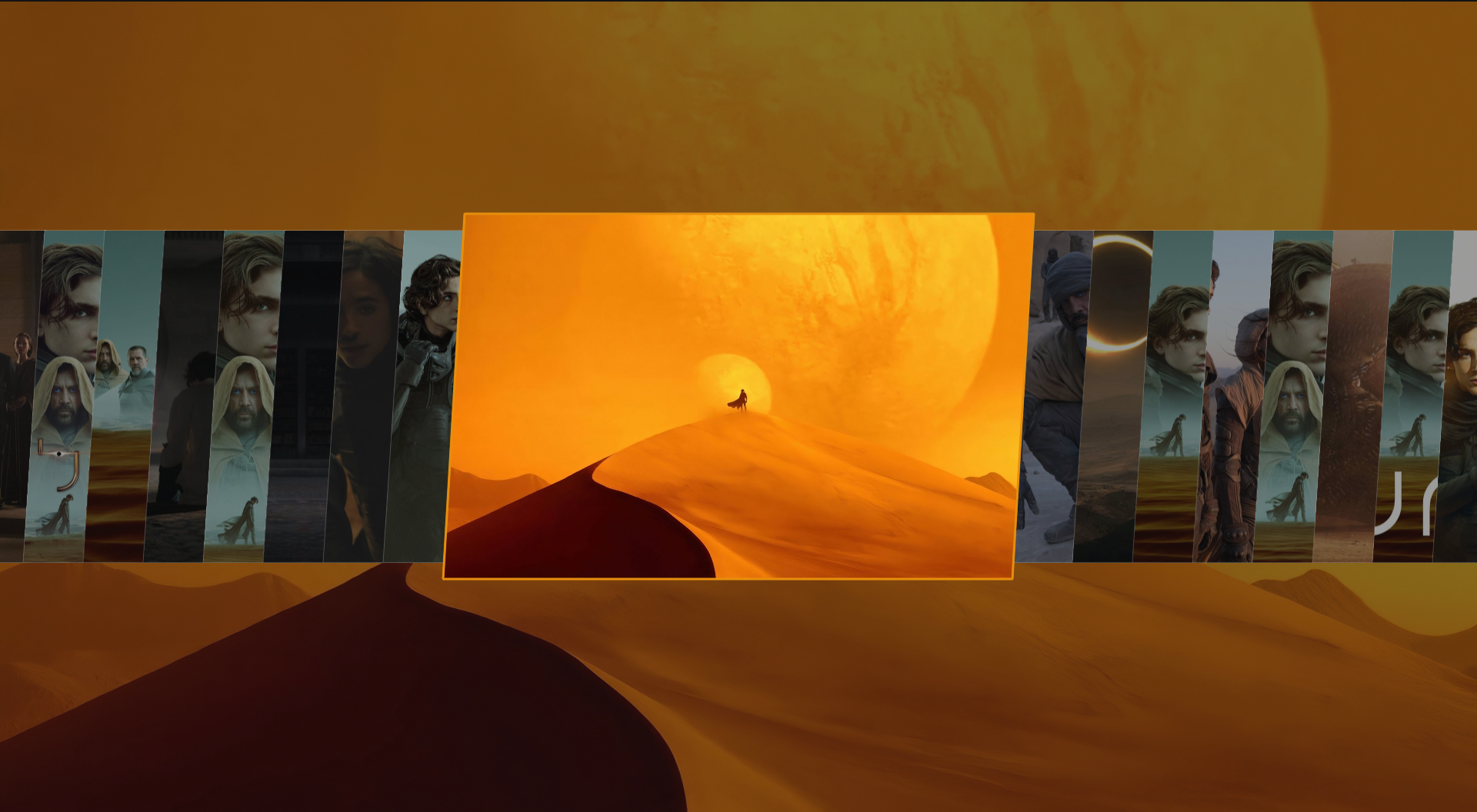 Downloaded CineWall backdrops in the Omarchy background picker