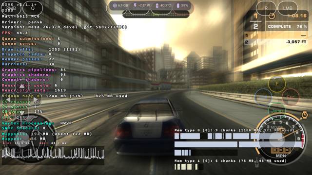 NFS MW race with HUD