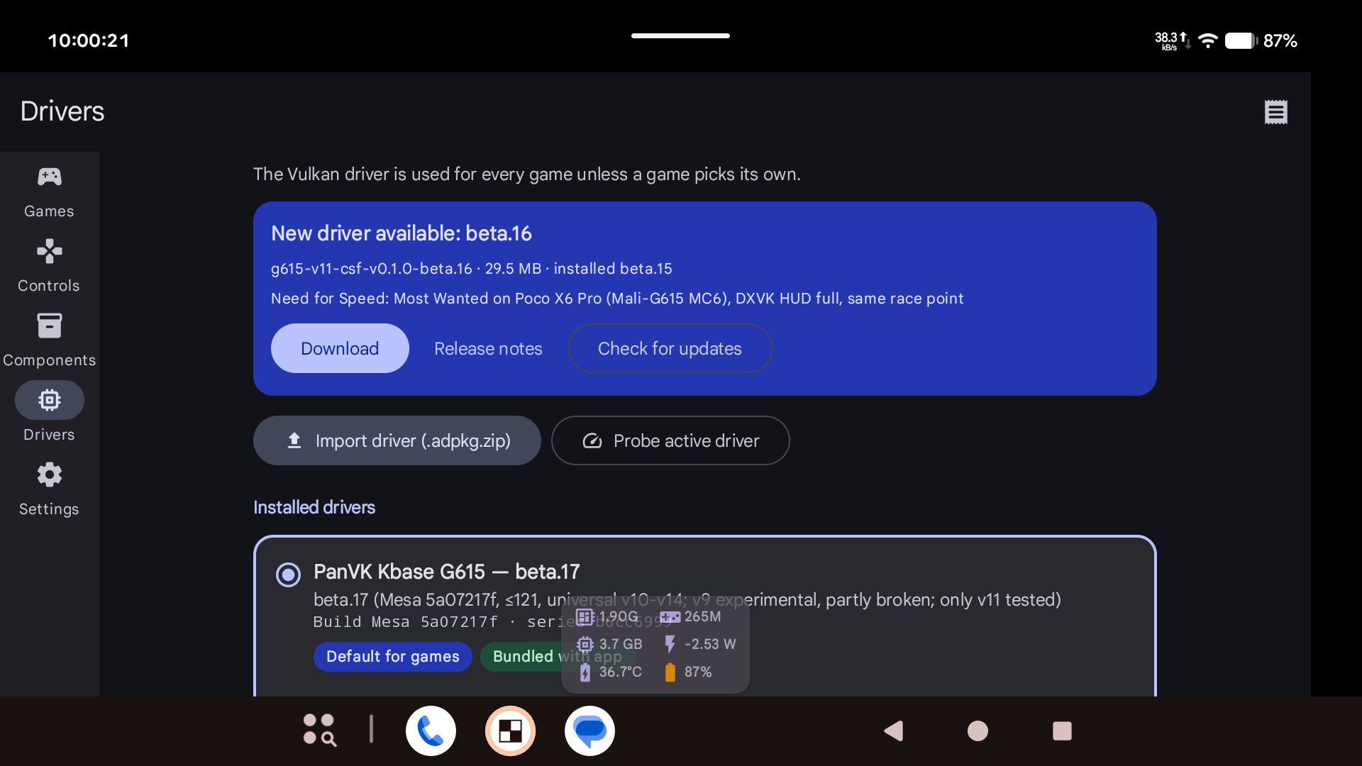 Update card