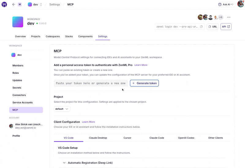 MCP Settings Page
