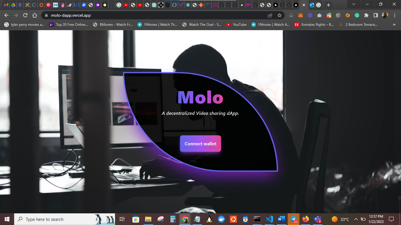 A snapshot of Molo landing page