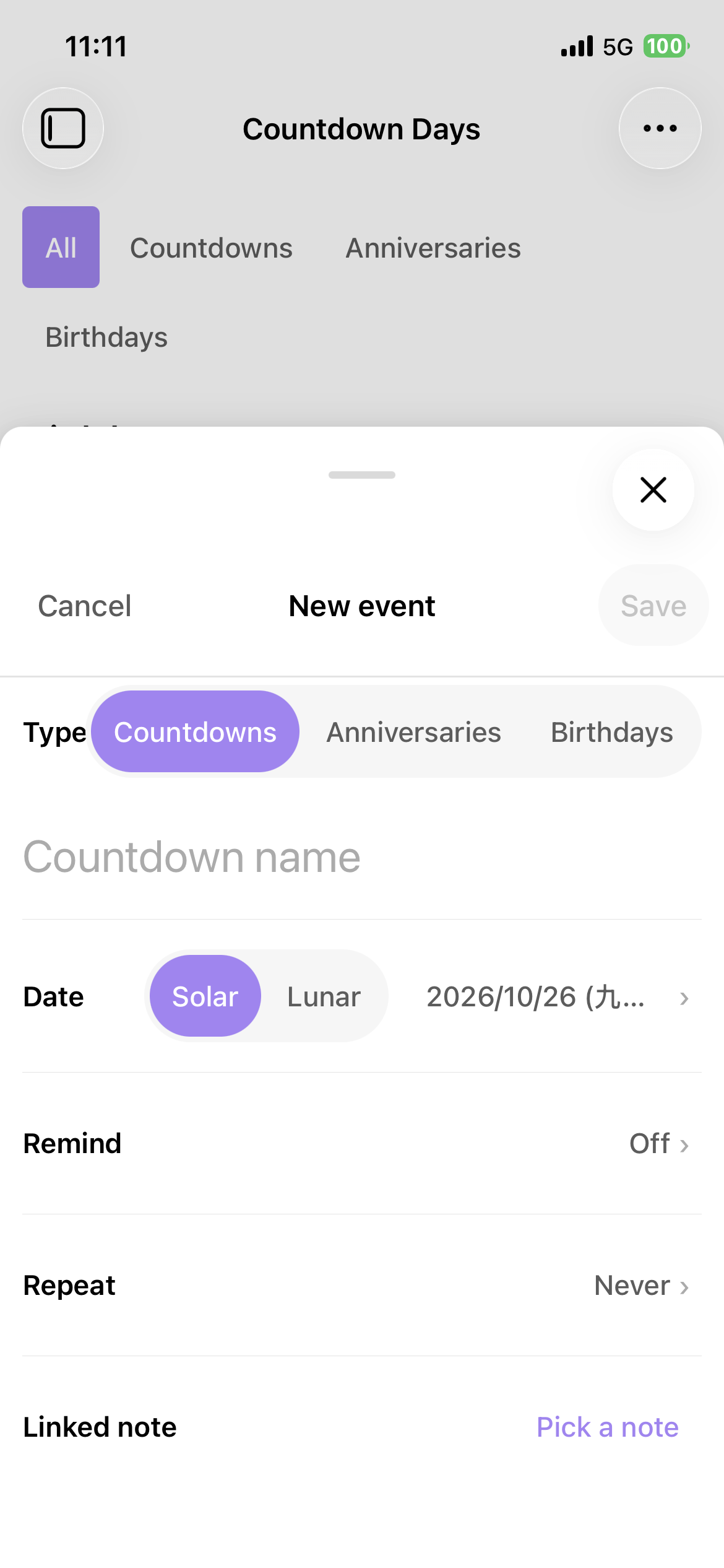 Countdown Day - Obsidian Plugin
