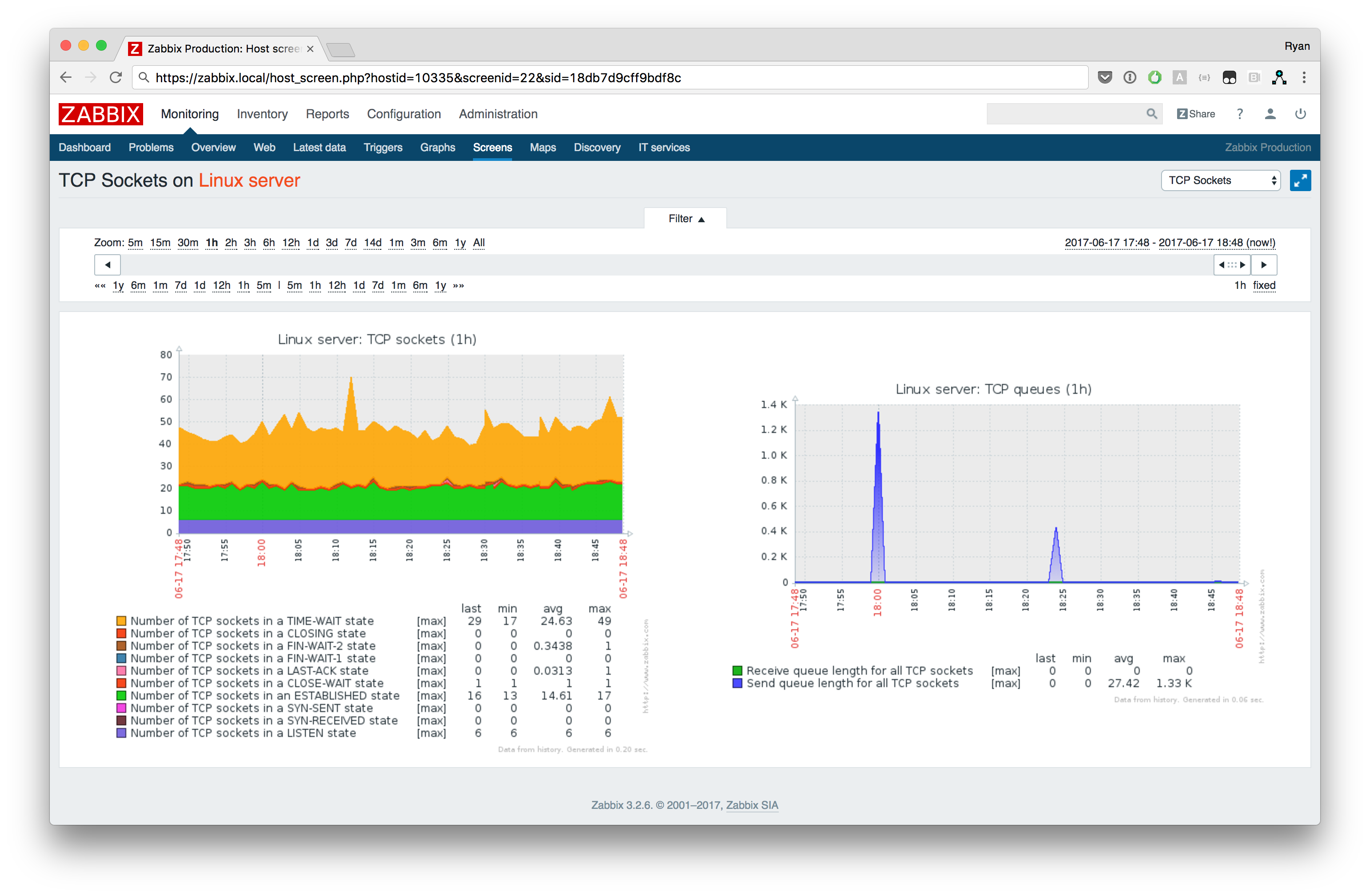 Screenshot - TCP Sockets screen