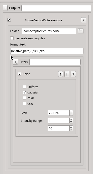 dataset creator outputs window