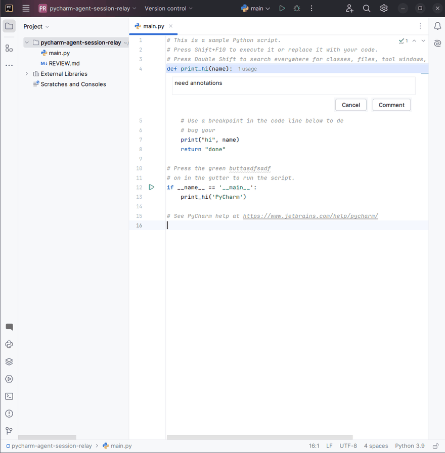 Relay: hover a line, comment, batch, and submit as REVIEW.md