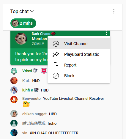Chat on youtube live LiveChatMessages