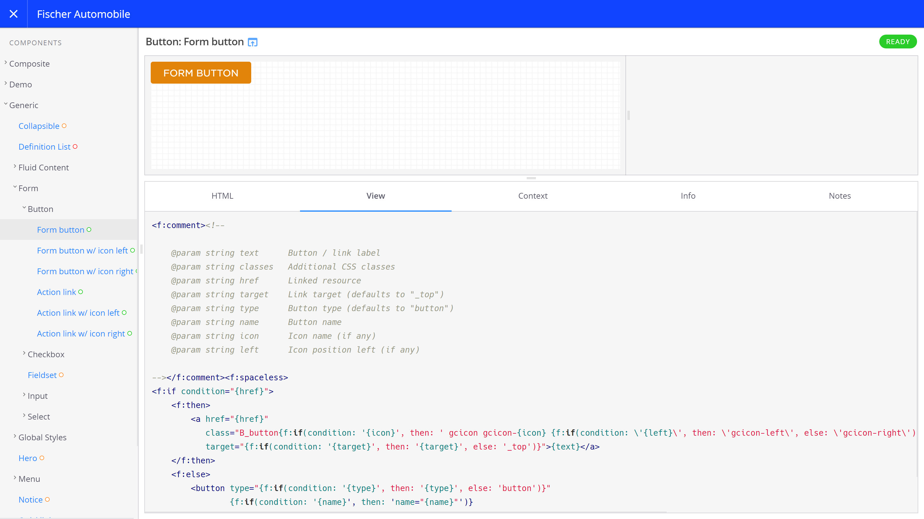 TYPO3 components in Fractal