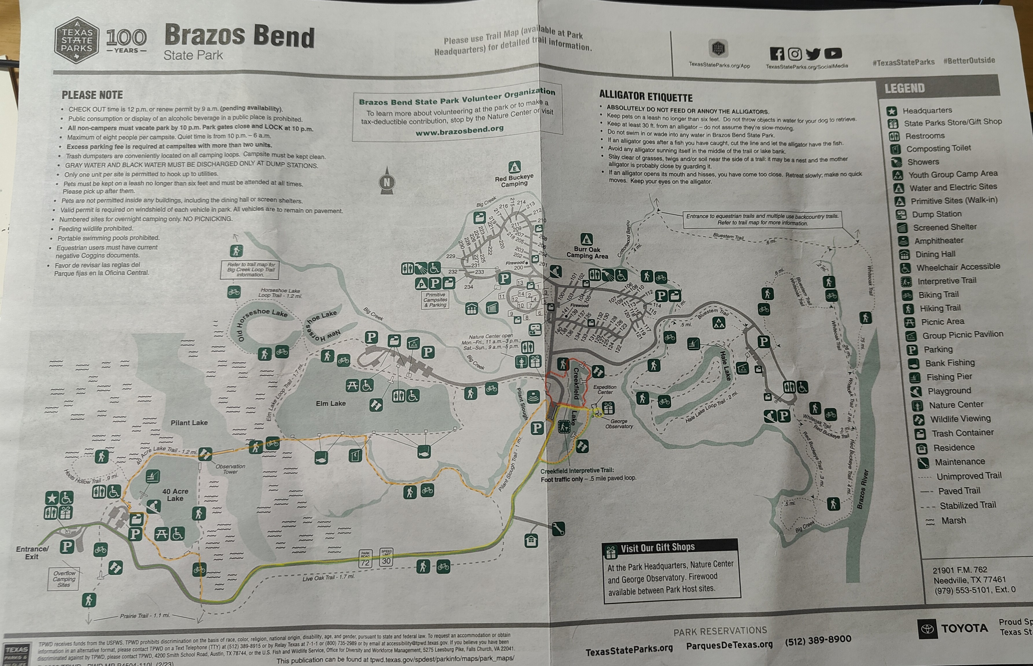 Brazos Bend State Park 地图