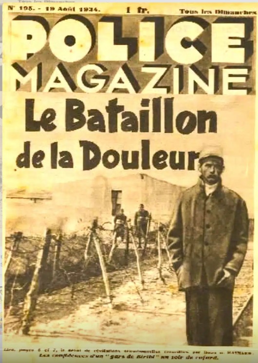 Une du Police Magazine du 19 août 1934, « Le Bataillon de la Douleur »