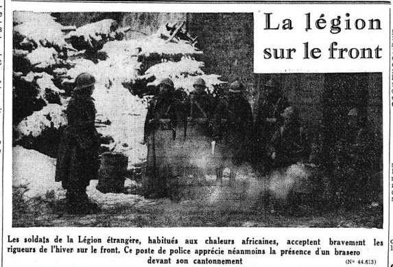 Le Matin, 29 janvier 1940, La légion sur le front