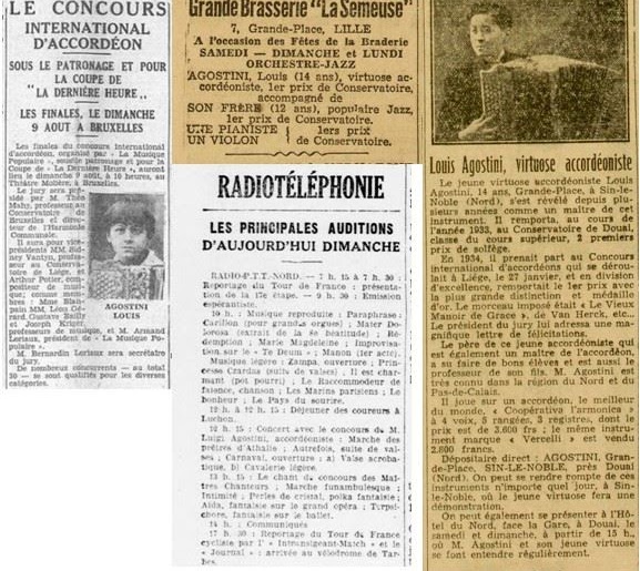 Articles de presse sur les performances de Louis Agostini