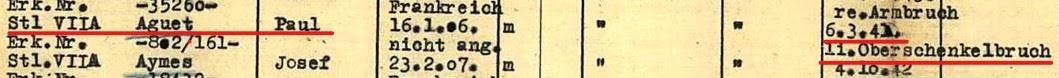 Fiche de la collection Arolsen concernant Paul Aguet
