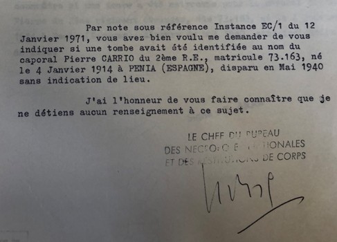Réponse du 4e Bureau, 22 janvier 1971