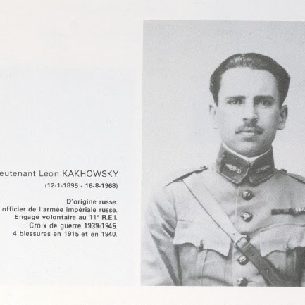 Portrait du lieutenant Léon Kakhowsky, avec ses dates 12-1-1895 – 16-8-1968