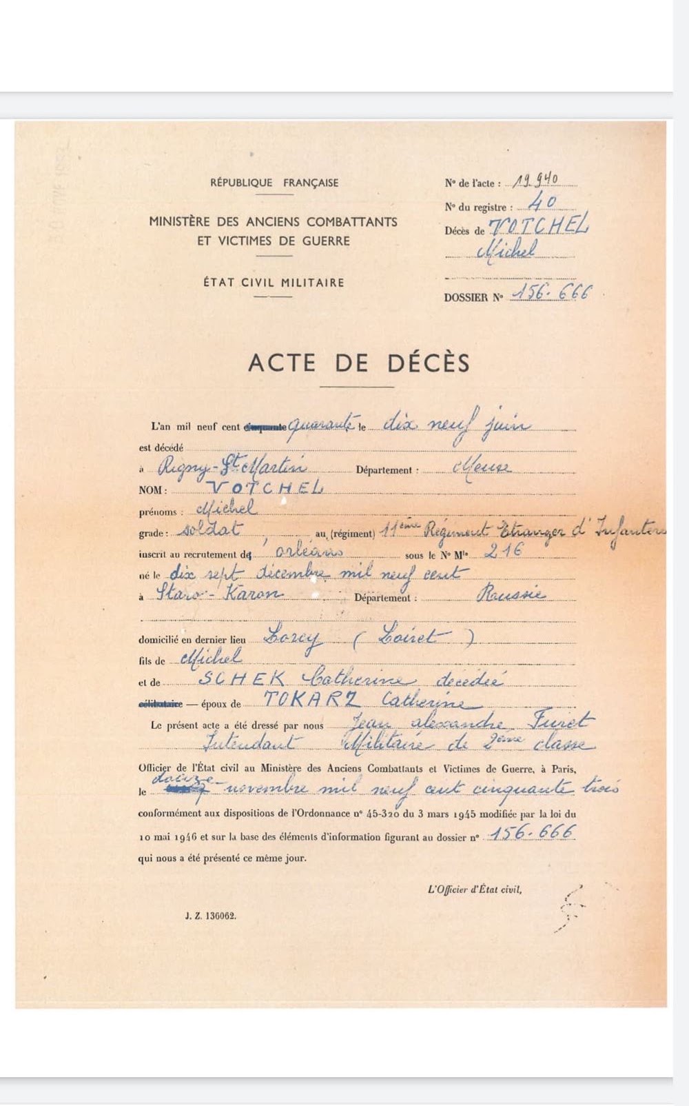 Document Michel Votchel